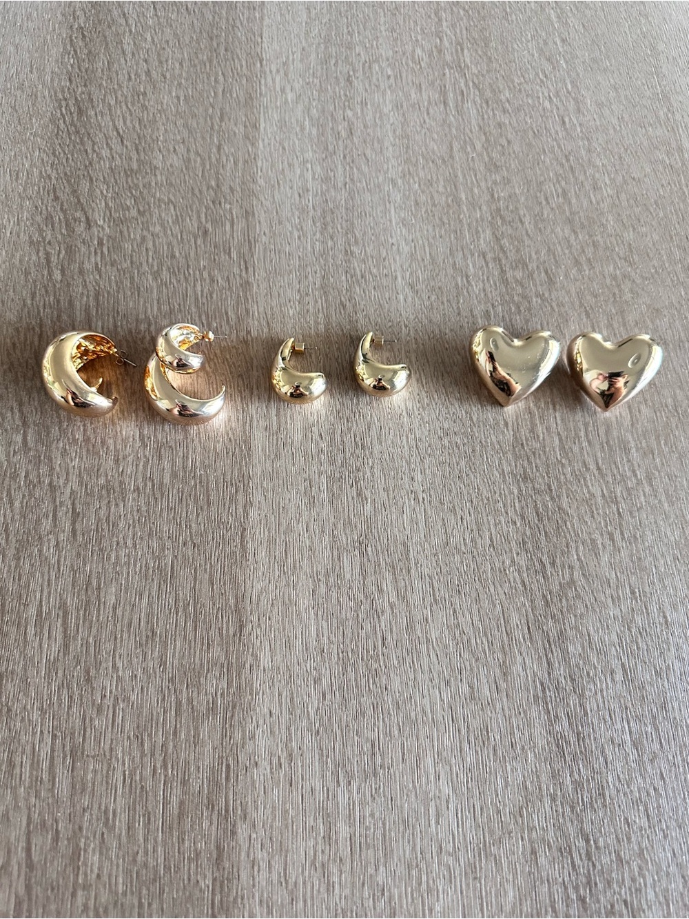 Zara Set of 3 Pair of Earrings in Gold Tone